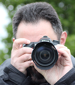 Andy Gibson behind his Camera